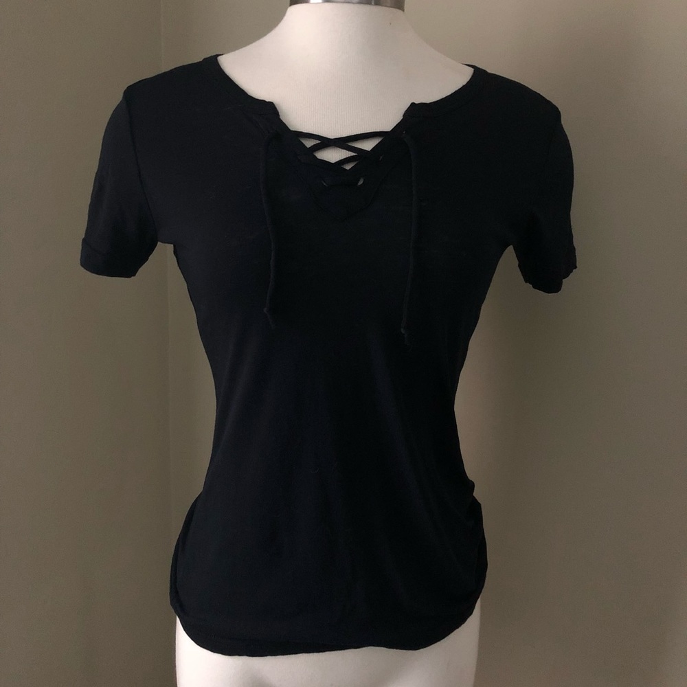Rue 21 black tied v neck NEW WITH TAGS